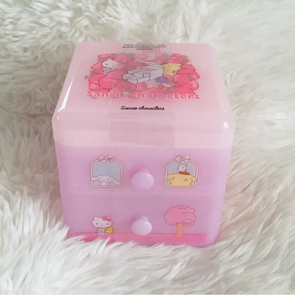Sanrio Characters Pink Desk Drawer Organizer